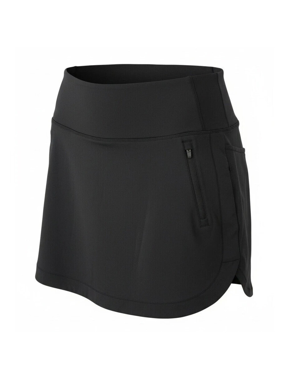 NEW Athleta XS Fairway Golf Skort 16" Pull On Black Zip Pockets Athleisure NWOT